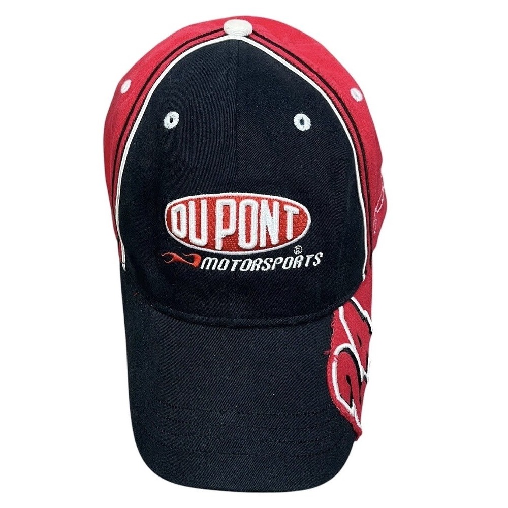 Vtg Jeff Gordon Dupont Motorsports Red Racing Nascar Perfect Fit Hat Cap Y2k 90s